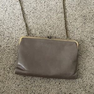 HOBO gray leather Crossbody small purse wallet